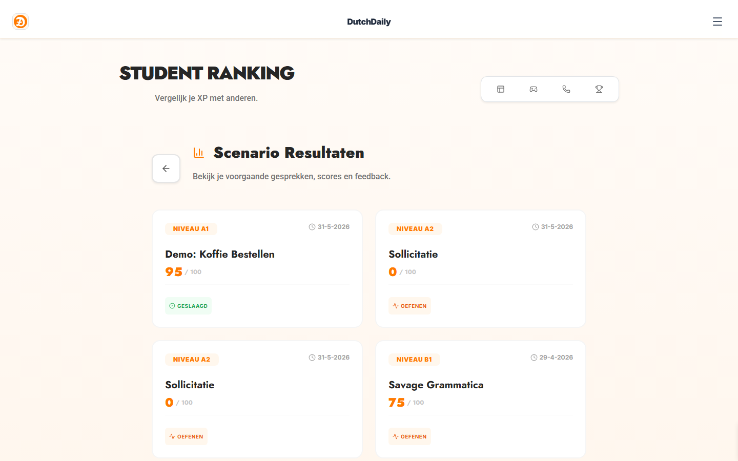 Results history